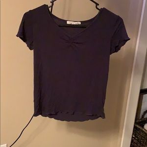 Blue t shirt with fringe